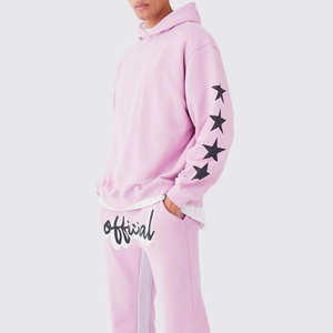 Ensemble de survêtement décontracté pour homme, brodé, 100 % coton, coupe oversize, couleur personnalisée, haute qualité, dernière collection, prix actuel - Product Image 1