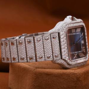 Montre de luxe pour homme en or blanc avec diamants en moissanite, style hip-hop original, VVS, testeur fantaisie, montre glacée tendance - Product Image 5