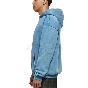 Nouveau design, best-seller, sweat-shirts pour hommes en coton 100% délavé à l'acide, couleur unie, hiver, faible MOQ, vente en gros - Product Image 4