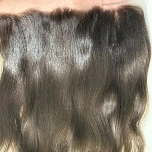 Extensions de cheveux de temple indien vierges abordables à 100% vendeur de tissage frontal de couleur naturelle ondulée à cuticules alignées Remy - Product Image 3