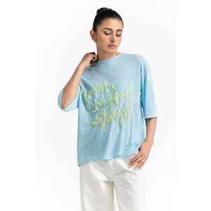 Camiseta de Punto Bordada Azul Cielo 231-213-025 - Product Image 1