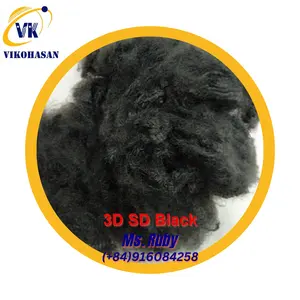 100% fibra in fiocco di poliestere miglior prezzo 3D Solid Black A Grade vikhasan produttore per il riempimento di giocattoli cuscini imbottitura per cuscini