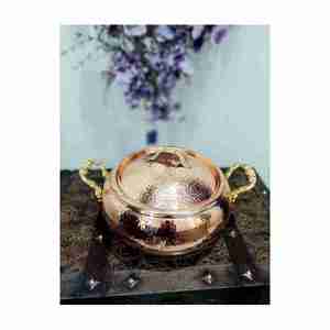 Vente chaude Ustensiles de service noirs sur mesure Pot de service en cuivre de haute qualité sans danger pour la cuisine Type d'assiette à riz - Product Image 3