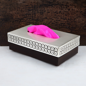 กล่องผ้าเช็ดปากตกแต่งสำหรับการตกแต่งบ้านที่เป็นแรงบันดาลใจให้กับสุขภาพการตกแต่งภายในที่ทันสมัยทำจากไม้งานฝีมือที่หรูหราและโลหะสามารถปรับแต่งได้ - Product Image 1