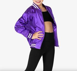 Blouson aviateur en satin personnalisé OEM Blouson streetwear au fini brillant pour équipes et événements (commandes en gros) - Product Image 1