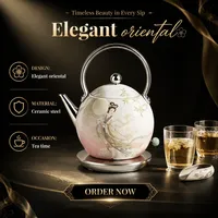 Ketel Listrik Stainless Steel 0.8L Grosir, Pemanas Air Cepat Mendidih dengan Fitur Mati Otomatis dan Proteksi Anti Air Kering