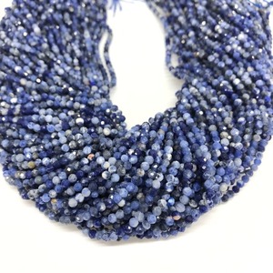 Cuentas de Piedra Sodalita Azul Natural Facetadas Redondas de 3mm 4mm para Fabricación de Joyas, 15'' de Longitud, Gemas Mehrajudin Modelo MG-NU467 - Product Image 3