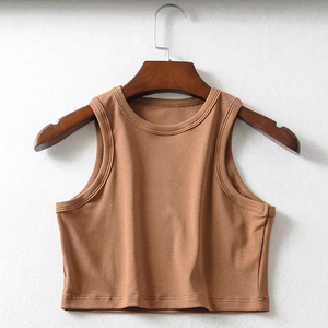 เสื้อกล้ามกีฬาไม้ไผ่ออแกนิกสำหรับผู้หญิงเสื้อกล้ามแห้งเร็วระบายอากาศเสื้อครอปใส่ไปยิมเซ็กซี่สีขาวแบบถักทันสมัย - Product Image 4