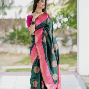 ผ้าแจ็คการ์ด pallu สวยดีไซเนอร์ล่าสุดใช้ได้ทั่วส่าหรี - Product Image 1