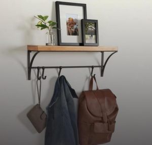 Gỗ <span class=keywords><strong>M</strong></span>ộc <span class=keywords><strong>M</strong></span>ạc Kim Loại Nổi Kệ 4 <span class=keywords><strong>M</strong></span>óc Treo Tường Đa Chức Năng Tổ Chức <span class=keywords><strong>M</strong></span>àu Đen Tự Nhiên <span class=keywords><strong>B</strong></span> Trang Trại Phong Cách Rayan - Product Image 1