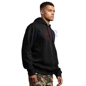 Sudadera con capucha de algodón 100% para hombre, jersey de lana de invierno pesado, ropa de calle, estampado térmico, patrón sólido bordado liso teñido - Product Image 3