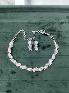 Ensemble de bijoux de mariage vintage AD, tendance, style indien, perles, motif cloche, boucles d'oreilles, vente en gros, mode, collier en zircon principal - Product Image 1