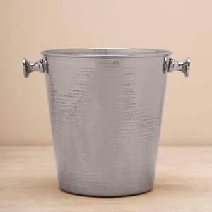 Bulk Silver Hammered Stainless Steel Ice Bucket Wholesale Double-Walled Insulated Wine & Champagne <b>Cooler</b> for Hotels and Events - Product Image 1