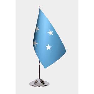 Drapeaux de la Micronésie personnalisés imprimés numériquement sur aluminium et polyester plastique, drapeaux de bureau - Product Image 1