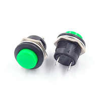 Interruptor de Botón Pulsador de Plástico de 16 mm R13-507 6A 125VAC 3A 250VAC Interruptor de Reinicio PB-02 1NC/1NO IP53 Color Rojo Verde Electrónico