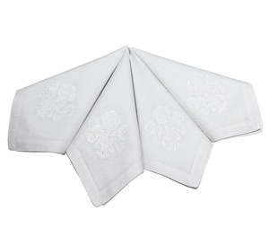 Embroidery White Bunch of Flower <b>Table</b> Napkin High Quality Cotton Dinner Napkin for Home Hotel Restaurant Quang Thanh Embroidery - Product Image 6