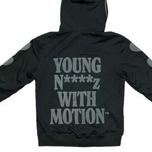 Unisex Oversized Hoodie Vintage <b>Zip</b>-<b>Up</b> 500GSM Cotton Heavyweight Streetwear Puff Print <b>Fleece</b> OEM Manufacturer - Product Image 5