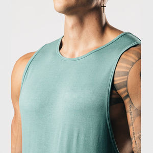 Camiseta sin mangas de gimnasio para hombre personalizada para entrenamiento Casual Sport Fitness tejido de punto transpirable - Product Image 4