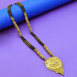 Venta al por mayor 24K Micro Gold Plated Long Pendant Mangalsutra, joyería de moda, Micro Gold Filled Traditional Indian Wedding Jewelry. - Product Image 5