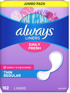 100% Calidad NUEVA, Toallitas Diarias de Algodón con Alas, Finas, Transpirables, de Ligera Absorbencia, para Uso Diario, 162 Unidades, Desde EE. UU. - Product Image 4