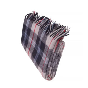 La couverture en laine douce Douglas Navy de qualité supérieure plaid tissé de style mexicain jette à bas prix - Product Image 6