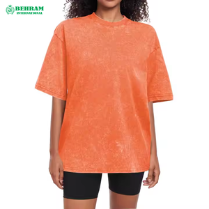 T-shirts pour hommes 100% coton, coupe ample décontractée, col rond, longueur standard, respirants, écologiques, effet délavé - Product Image 4