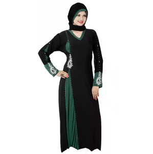 Abayas de Satén de Poliéster de Alta Calidad con Logotipo y Diseño Personalizados, Mangas Anchas, Talla Personalizada para Mujeres Musulmanas, Antiarrugas, Estampadas - Product Image 5