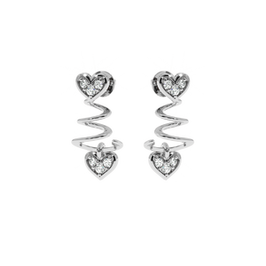 Ajretail ต่างหูเพชรรูปหัวใจบิด0.09 CT | สี VS-SI ความคมชัดโดยได้รับการรับรอง IGI - Product Image 4