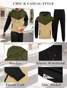 Survêtement personnalisé avec logo, molleton épais 500 g/m², coupe ample, jogging, ensemble de survêtement pour hommes - Product Image 5