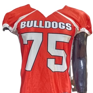 Football américain Bull Dog Fan Jersey Sublimation Personnalisée Demi Manches Drapeau Uniforme Logo Numéro Broderie Polyester Respirant - Product Image 1