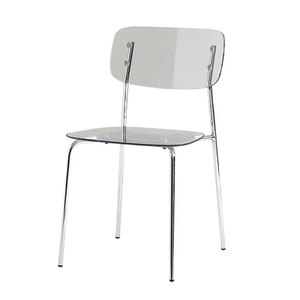 Silla Moderna de Plástico Transparente con Patas de Hierro Premium GAK629 - Product Image 1