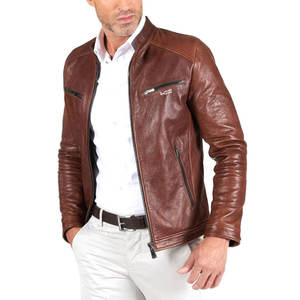OEM fabricado en fábrica hecho hombres chaquetas de cuero de moda/logotipo personalizado y diseño de chaquetas de cuero de los hombres - Product Image 6