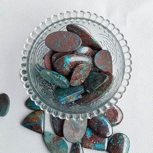 หินอัญมณีคริสตัล Azurite Cabochon หินหลวมสำหรับทำเครื่องประดับ - Product Image 2