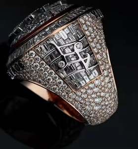 แหวนฮิปฮอปสำหรับผู้ชายมีตัวอักษรเย็นออก LEB 925เพชรเงินทรงกลมและบาแกตต์ตามสั่งแบบหรูหรา - Product Image 6