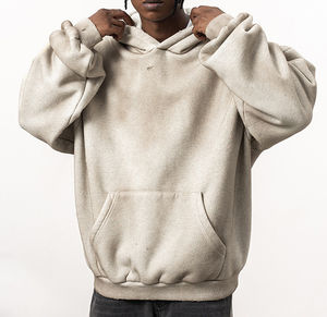 Sudadera con Capucha Vintage de Alta Calidad para Hombre, Logotipo Personalizado, Algodón Grueso y Pesado, Estilo Desgastado con Lavado a la Piedra, Corte Holgado - Product Image 1