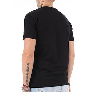 Camiseta de algodón de alta calidad con cuello en V cómoda con logotipo personalizado camiseta de patrón sólido - Product Image 5