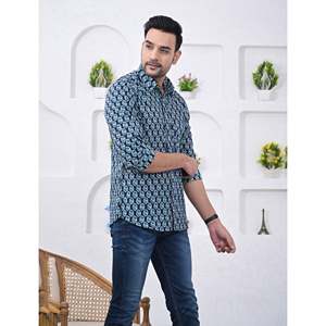 Chemise décontractée pour homme en coton imprimé à manches longues, respirante, en popeline et tissu Oxford, motifs floraux et à pois, design ODM tendance - Product Image 4