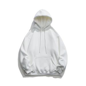 Sweat à capuche mode épaules dénudées pull-over lourd couleur unie à capuche sweats à capuche amples Logo imprimé blanc vêtements de travail de grande taille - Product Image 5