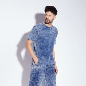 T-shirts pour hommes surdimensionnés vintage délavés à l'acide printemps-été 2026, personnalisez votre propre logo, 100% coton, t-shirt lourd délavé à l'acide - Product Image 2