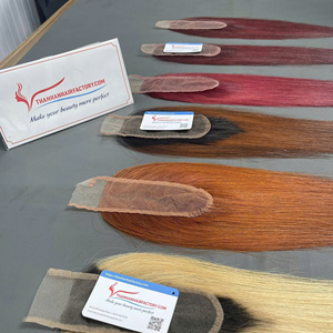 Extensions de cheveux humains vietnamiens en dentelle HD couleur ombrée en gros, fermeture 2x6, perruque - Product Image 1