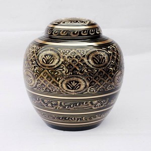 Royal Blue Color Finishing and Birds Designer Engraved Top Quality Urns Memorial <b>Keepsake</b> <b>Ashes</b> Storage Organization Urns & Pots - Product Image 2