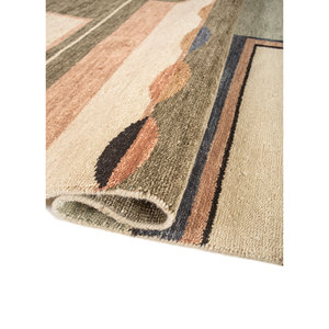 Alfombras de Lana Verde Blythe Anudadas a Mano LCA-7027(Fr) para el Hogar, Alfombra de Salón con Patrón Abstracto de 9x12 para Decoración de Dormitorios y Pasillos - Product Image 2