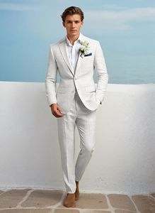 Viscosa/poliéster de talla grande transpirable boda esmoquin hombres Blazer trajes pantalones de un solo pecho verano playa ropa Formal para - Product Image 6