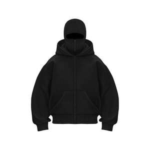 Sweat-shirts d'hiver pour hommes personnalisés de qualité supérieure à double capuche, sweat-shirt à fermeture éclair Ninja, impression numérique, logo brodé personnalisé, tissu polaire - Product Image 2