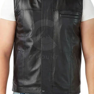 Venta caliente Me nClothing Chaleco de cuero Chaqueta Hombres Chaleco de cuero Chaqueta Nueva moda Hombres Chaleco de cuero Chaqueta - Product Image 6