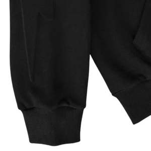 Men Black <b>Full</b> <b>Zip</b> <b>Hoodie</b> Minimal Logo Cotton Fleece Hooded Sweatshirt Modern Casual Urban Streetwear - Product Image 2