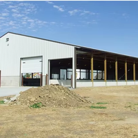 Structure en acier préfabriquée pour hangar à vaches laitières, panneaux sandwich en laine de roche de 50 mm, hangar pour bétail