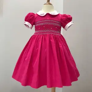 Симпатичное платье для девочек с рисунком лимонно-Красного цвета-платье трапециевидной расшитой принцессы на заказ-OEM-ODM - SM12062023