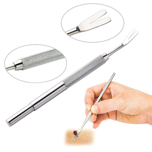 Kit de 3 pièces de dissolvant de tiques pour chien | Poignée antidérapante en acier inoxydable de haute qualité Instruments de toilettage pour animaux de compagnie - Product Image 3