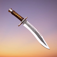 Couteau de suivi en acier au carbone fait à la main avec manche en bois gainé de cuir et gaine en cuir fin produit tendance articles viraux